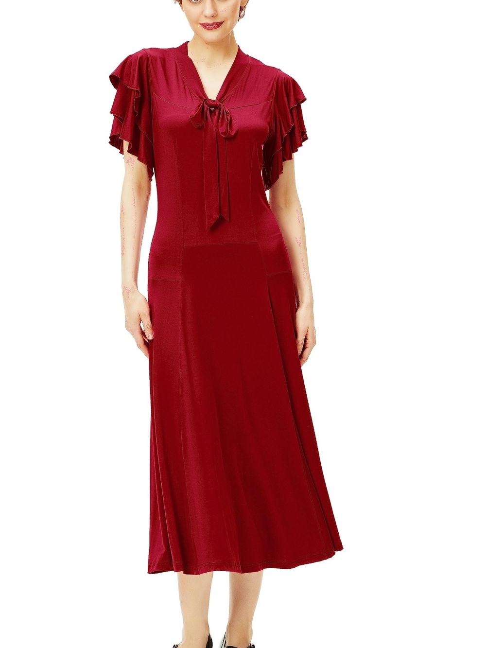 BABEYOND Womens Vintage Flapper Dress 1920s Ruffle Cocktail Party Dresses L 12